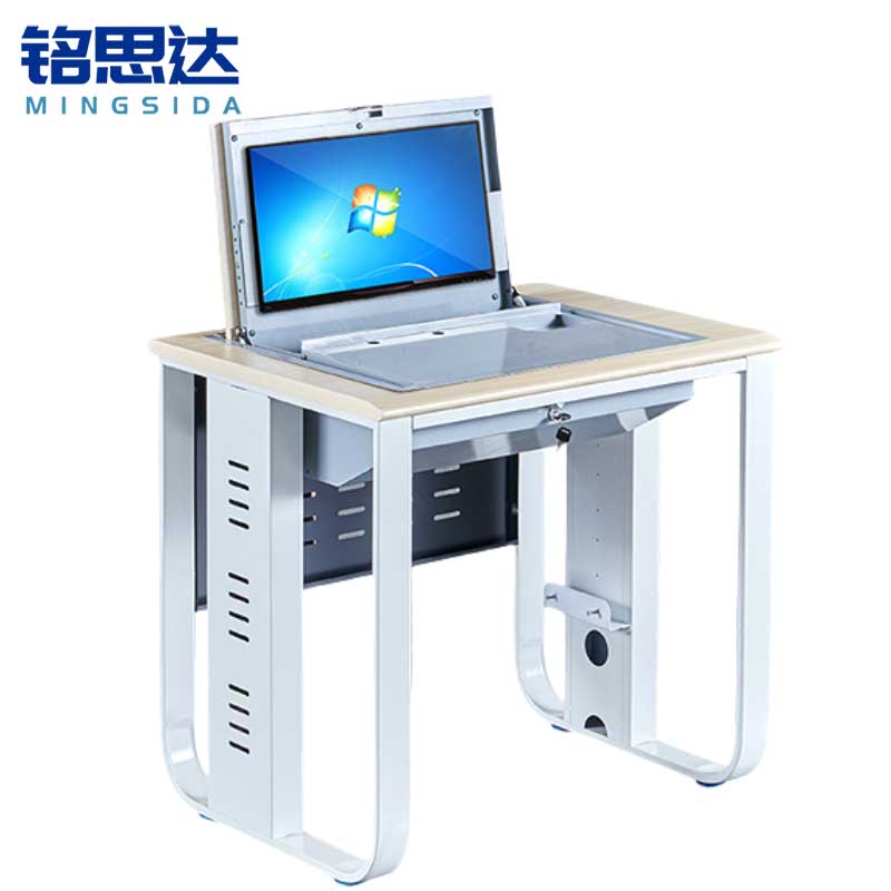 铭思达翻转电脑桌单人位张高清大图