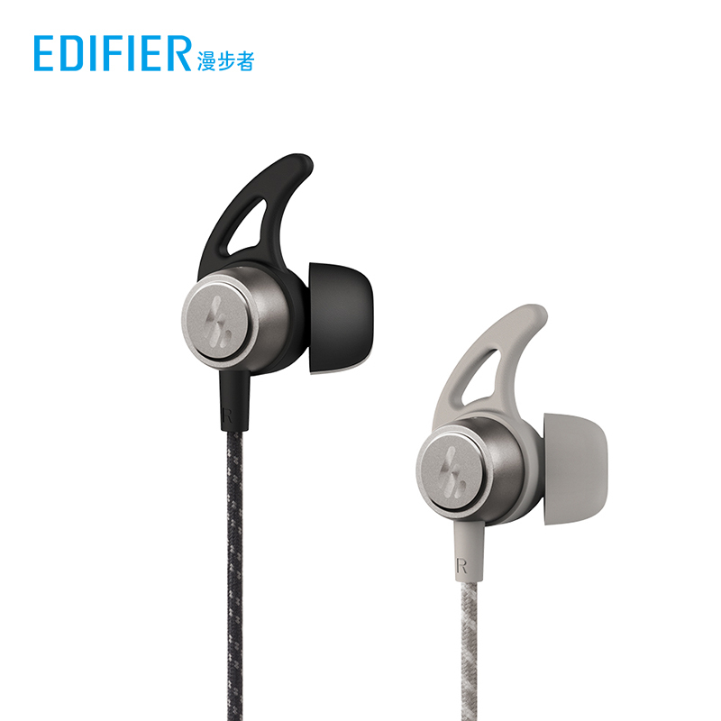 EDIFIER/漫步者 W300BT无线5.0蓝牙耳机双耳挂脖式入耳式磁吸跑步运动超长待机安卓通用耳麦 枪黑色