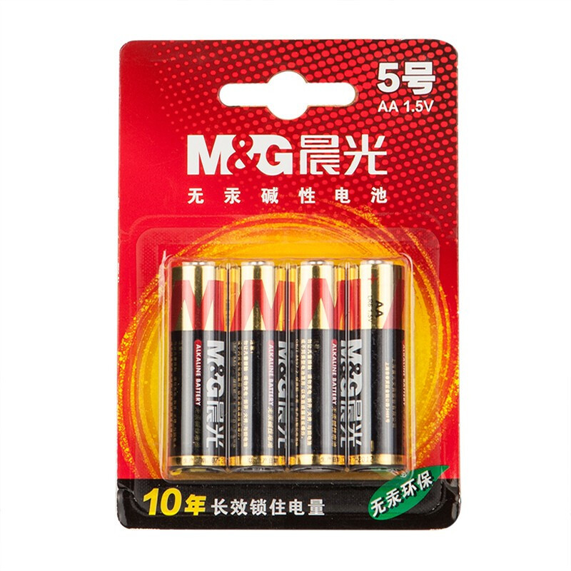 晨光 碱性电池5号 4粒吸卡 3卡共12粒装 ARC92556
