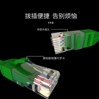 海康威视超五类非屏蔽跳线 带水晶头超5类网线 成品办公家用网网线 绿色