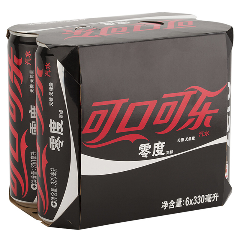 零度可乐cocacolazero无糖摩登罐汽水饮料碳酸饮料330ml64六连包整箱