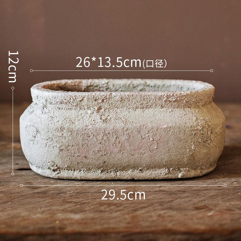 美帮汇碧海钩沉复古花盆器艺术红土陶装饰器皿摆件做旧花园庭院 复古艺术花盆(A款) 大