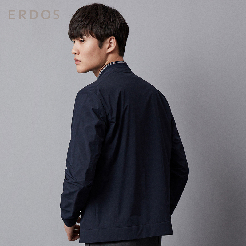 ERDOS 秋冬男士立领夹克商务休闲短款拉链上衣外套领口罗纹