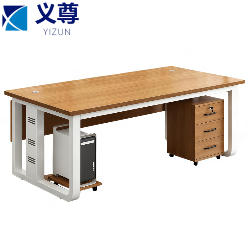 义尊 职员桌+三抽柜 B18 张高清大图