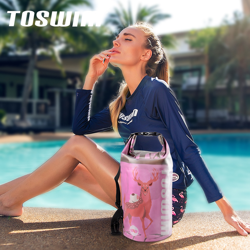 TOSWIM游泳包干湿分离包防水单肩包沙滩收纳袋男士女士健身用品PVC背包装备 游泳专用包