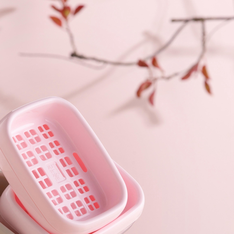 茶花 圆润香皂盒12.7*9.5*4cm /个高清大图