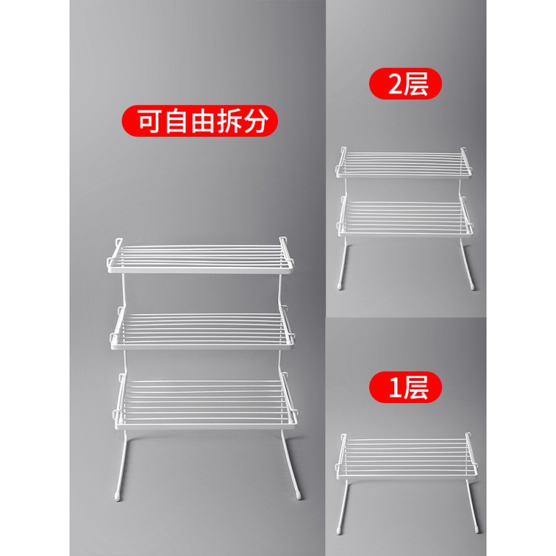 厨房置物架台面分层收纳架调料架铁艺橱柜浴室用品沥水碗筷碟架子收纳层架 三维工匠高清大图