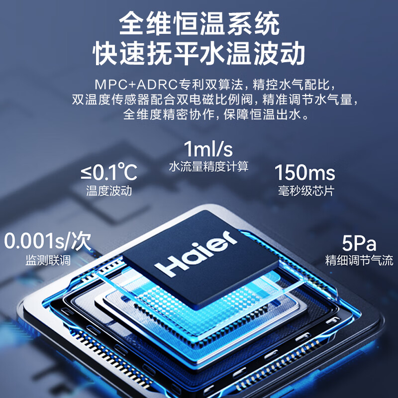 海尔(Haier)13升燃气热水器天然气JSQ25-13UTSPRO 直流变频风机 节能稳流芯 升级聚热恒温舱高清大图