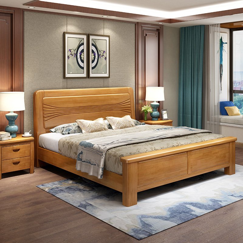 怡红院床进口橡胶木现代简约双人床18米15米高箱储物卧室婚床视频