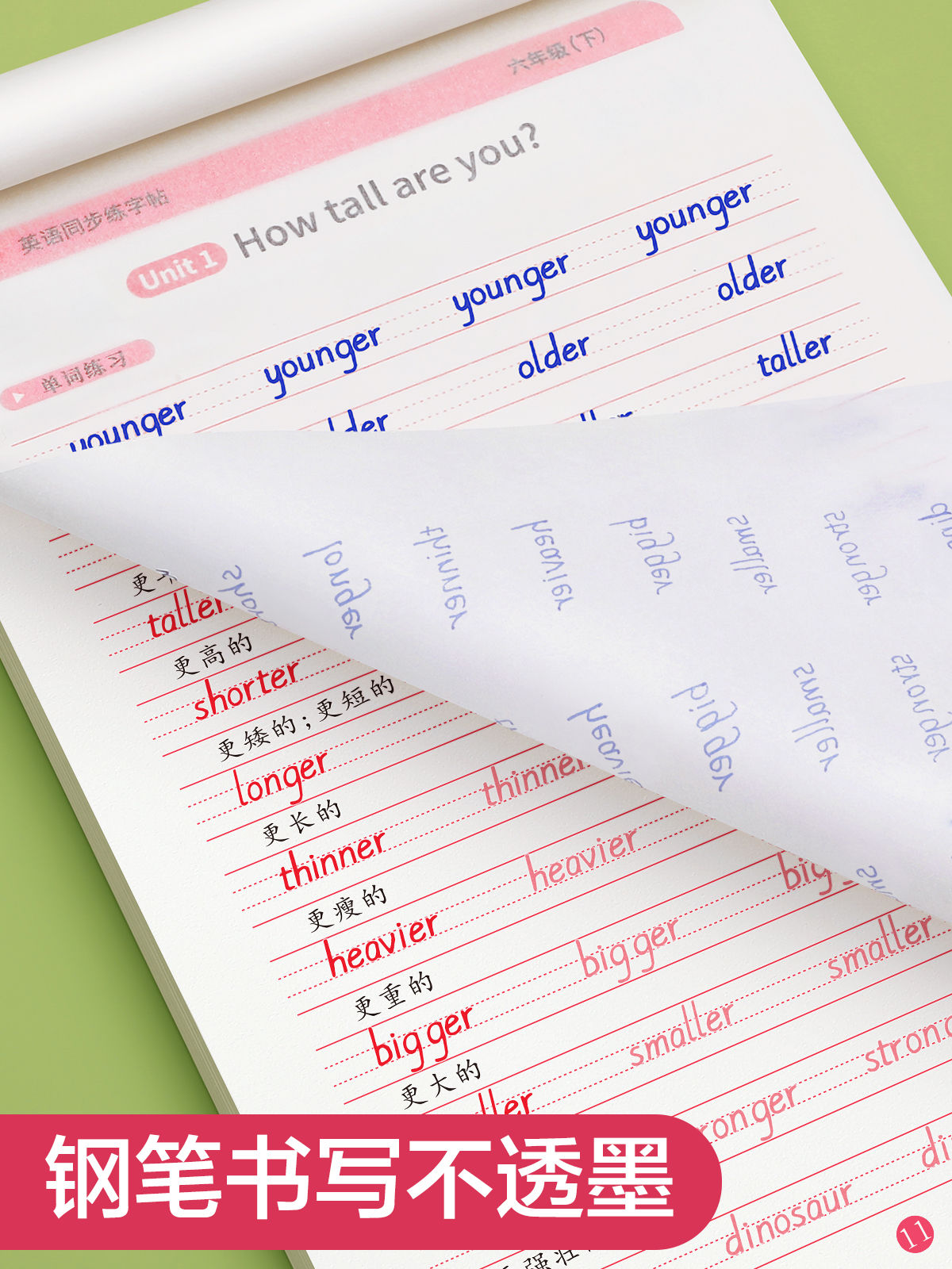 六年级衡水体英语下册[人教版同步] [正版]六年级衡水体英语临摹练字帖上册下册人教版同步字帖英文练字本小学生字体钢笔硬笔高清大图