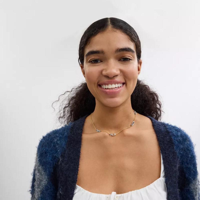 蔻驰(COACH)精致链坠水晶装饰可调节项链女款 minimalist 设计百搭时尚细链条高清大图