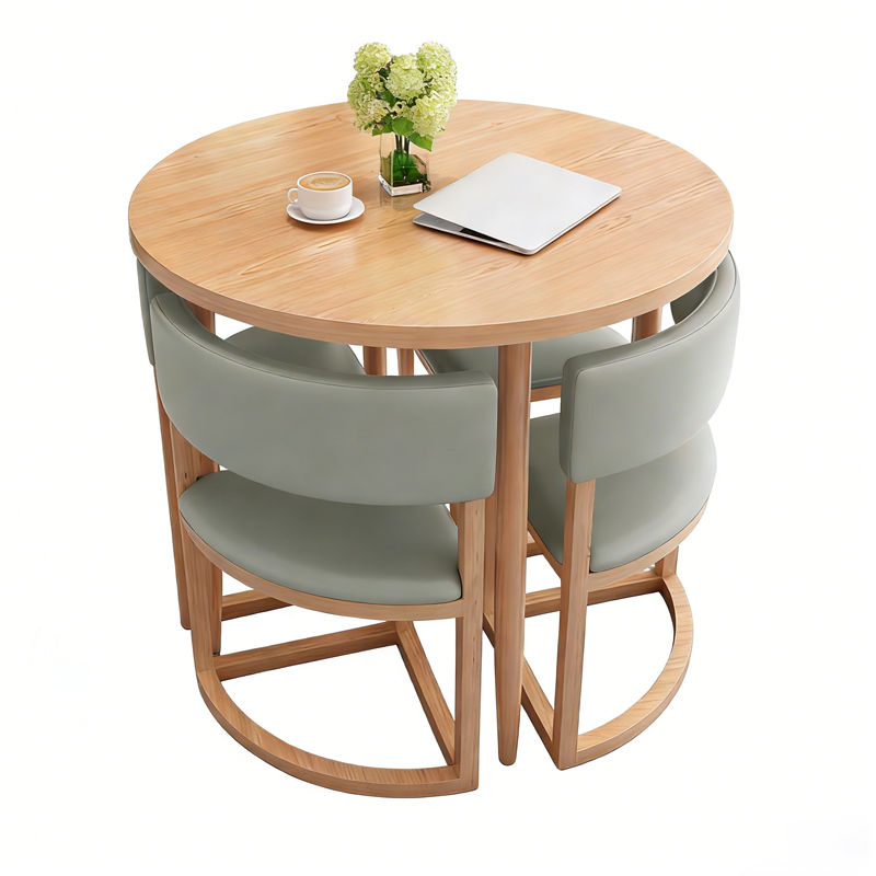 圆茶几 一桌四椅 组高清大图