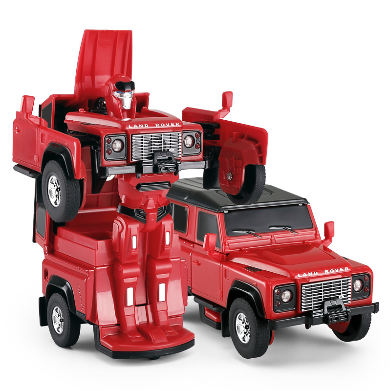 星辉rastar路虎卫士变形合金车带声光口袋机器人模型变形金刚玩具汽车
