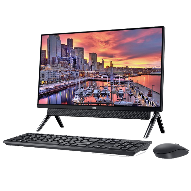 Dell/戴尔 灵越5490 23.8英寸大屏一体机微边框 全新10代酷睿 i5-10210U/8GB /256G Pcie 固态 高清IPS 台机超薄台式机家用 十代办公电脑黑色