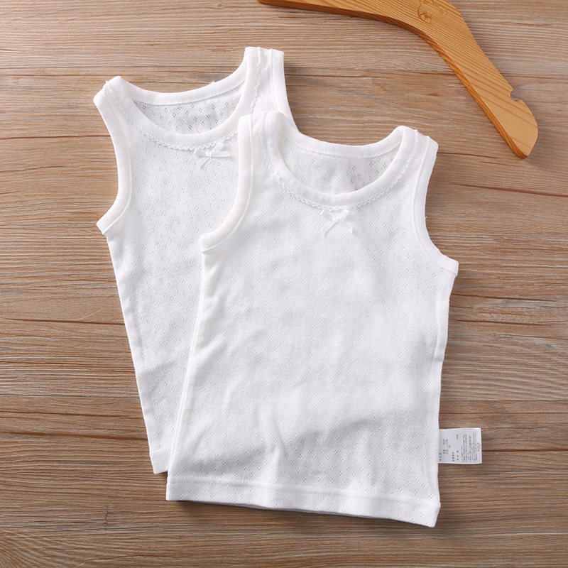suntek儿童背心内穿纯棉中小童大童薄款打底内衣婴幼儿宝宝跨栏纯白