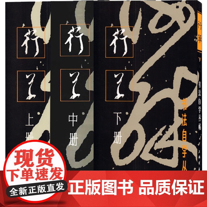 行草上中下册(全3册) 书法自学丛帖 书法碑帖 字帖 毛笔字 篆刻 行书及草书的学习方法 正版图书籍 上海书画出版社高清大图