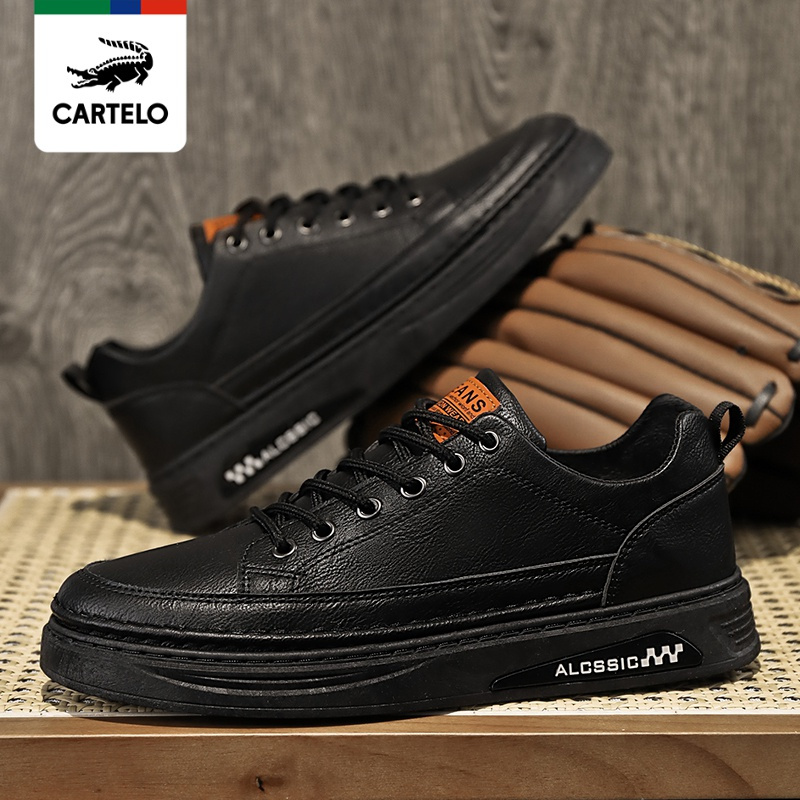 线下专柜同款卡帝乐鳄鱼cartelo新款百搭休闲鞋板鞋休闲皮鞋男鞋视频