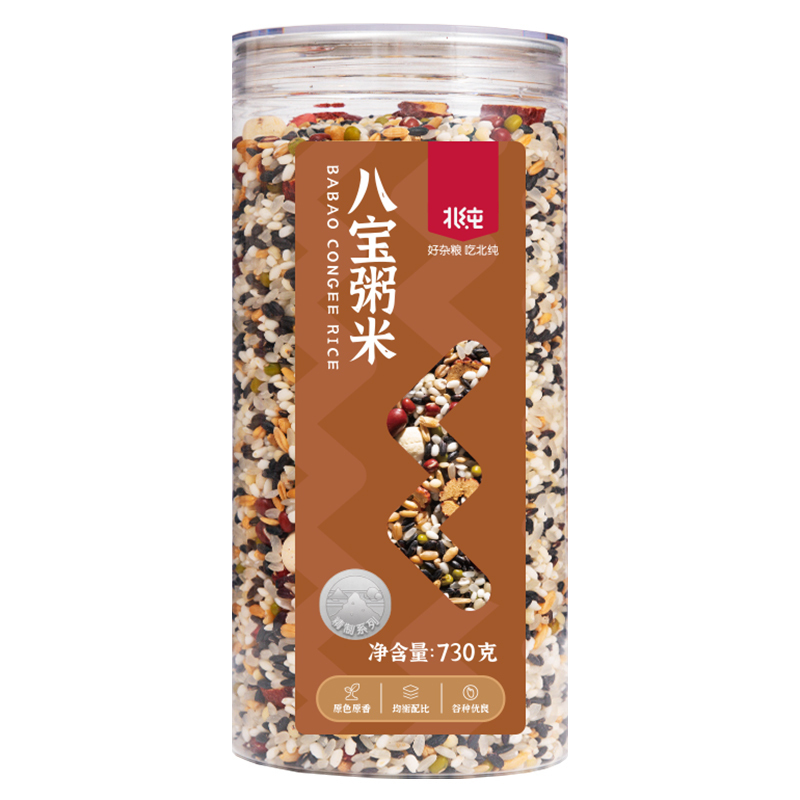 北纯 精制八宝粥米-(罐装)730g