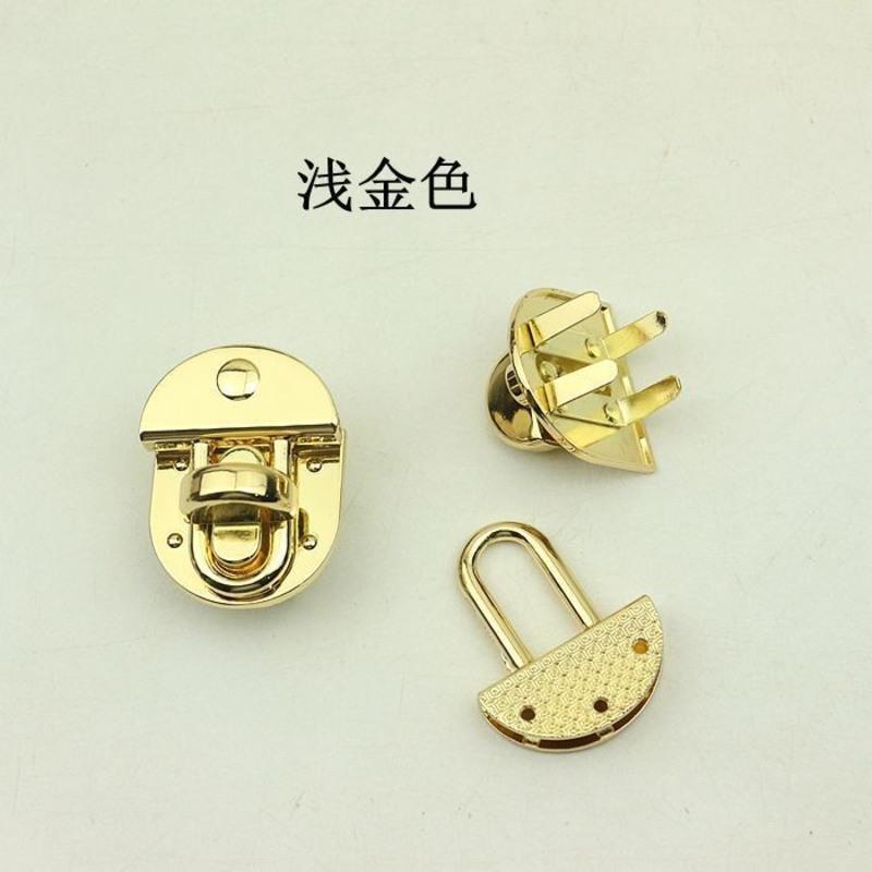 包五金配件锁扣包扣修包锁扣女包圆头金属锁扣配包圆头拧锁浅金色