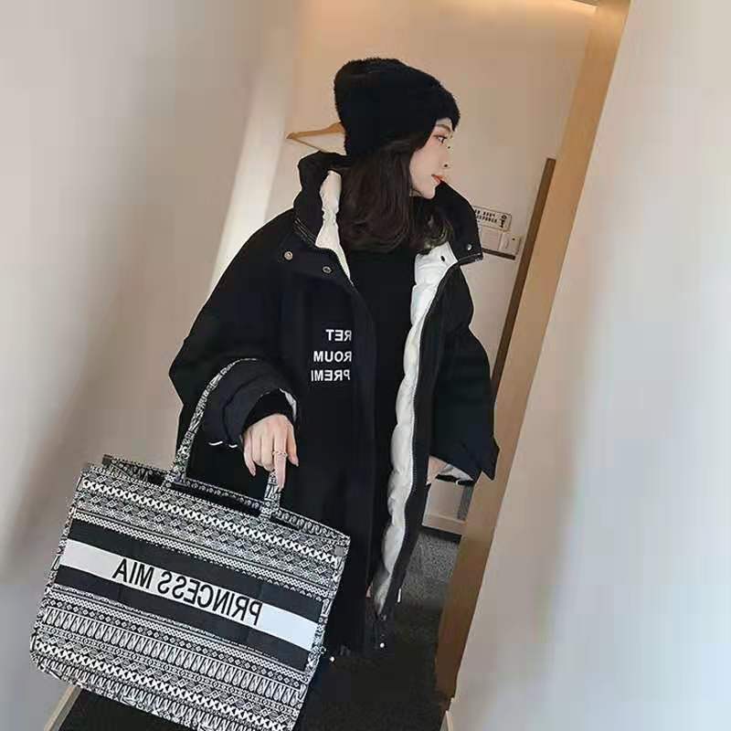工装棉衣女加厚短款宽松面包服棉服学生棉袄韩版女装胖M加肥加大莎丞