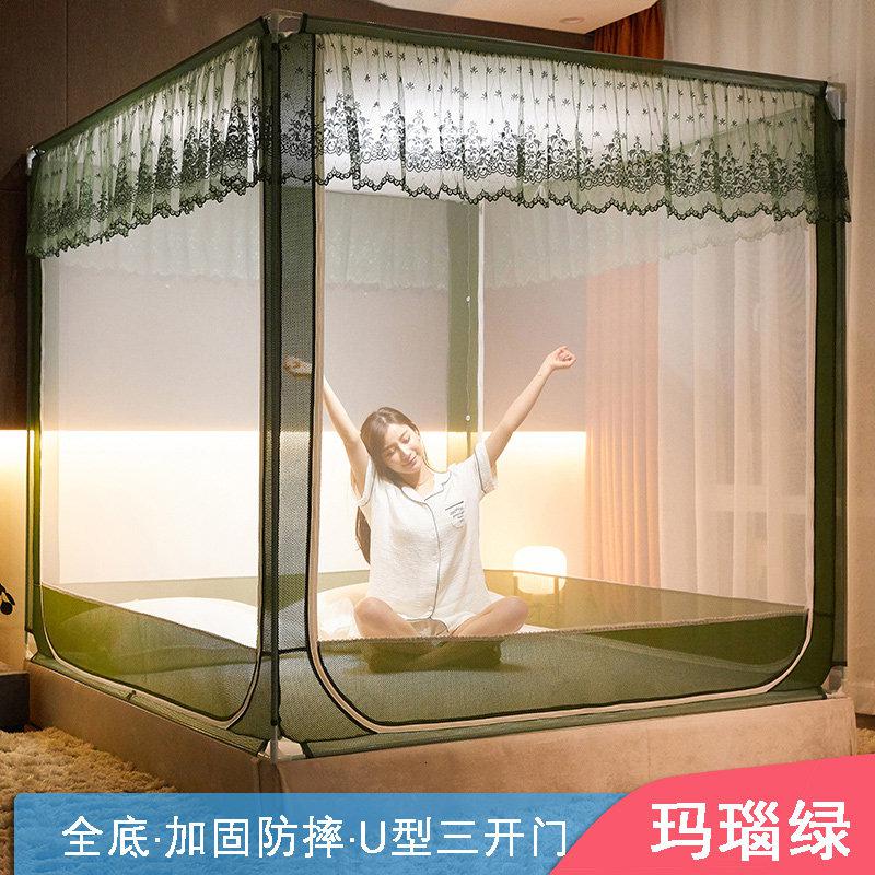 家柏饰(CORATED)蚊帐1.8m床1.5m家用蒙古包2米防摔儿童纹账1.8米全封闭拉链式文帐高清大图