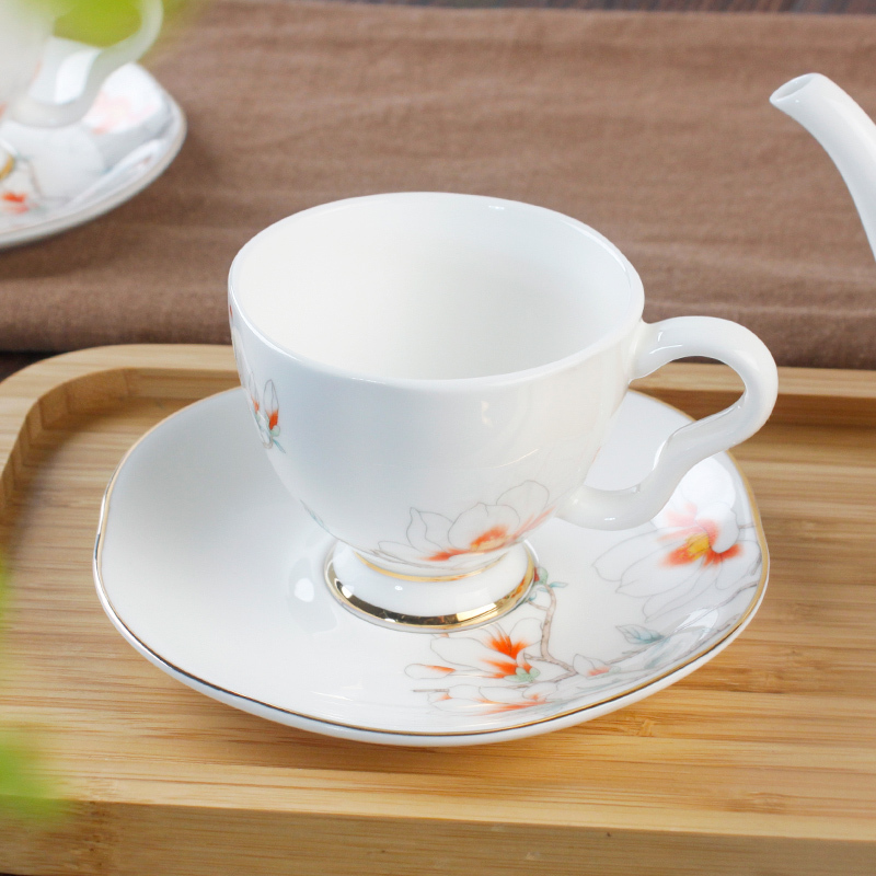 米兰度(Milandu)中式高档骨瓷轻奢茶咖具茶杯咖啡杯茶壶套装家用高档随手礼 中式茶咖具一壶双杯碟茶咖具套装水具