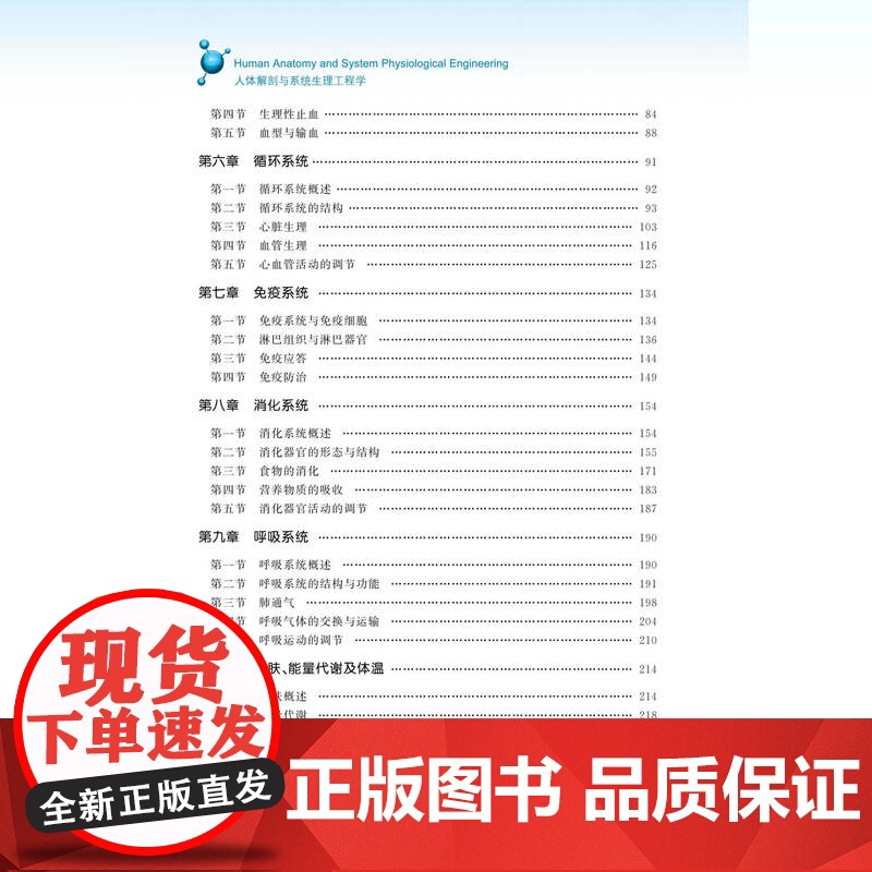人体解剖与系统生理工程学 李玮主编 山东大学出版社高清大图