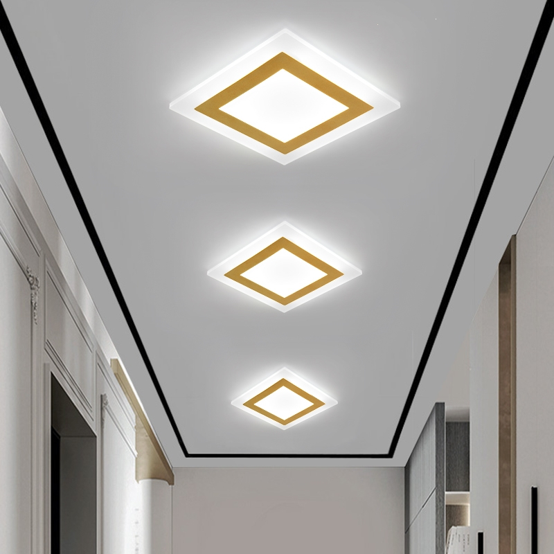 如华福禄方形走廊灯过道灯吸顶射灯入户阳台玄关灯简约现代三色变光报