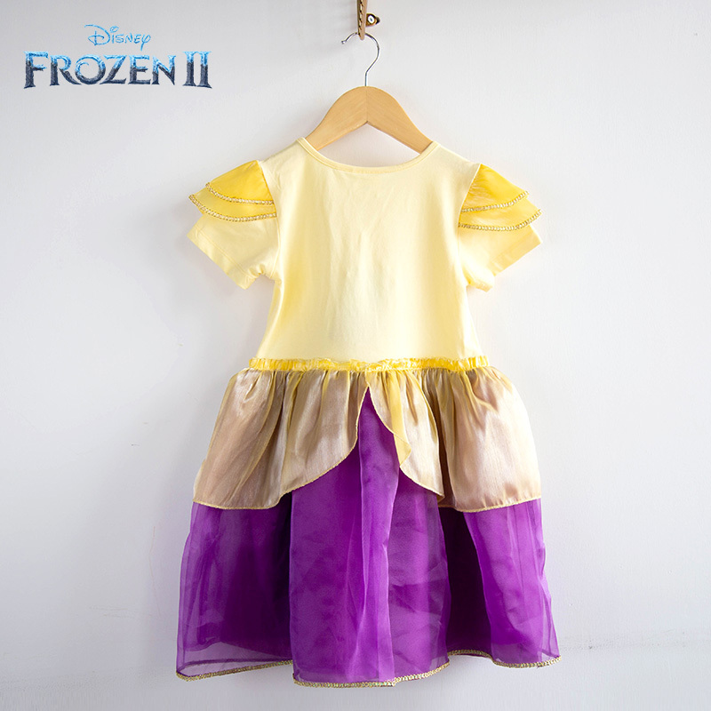 迪士尼正版授权冰雪奇缘2安娜公主连衣裙儿童裙子演出服夏款cosplay
