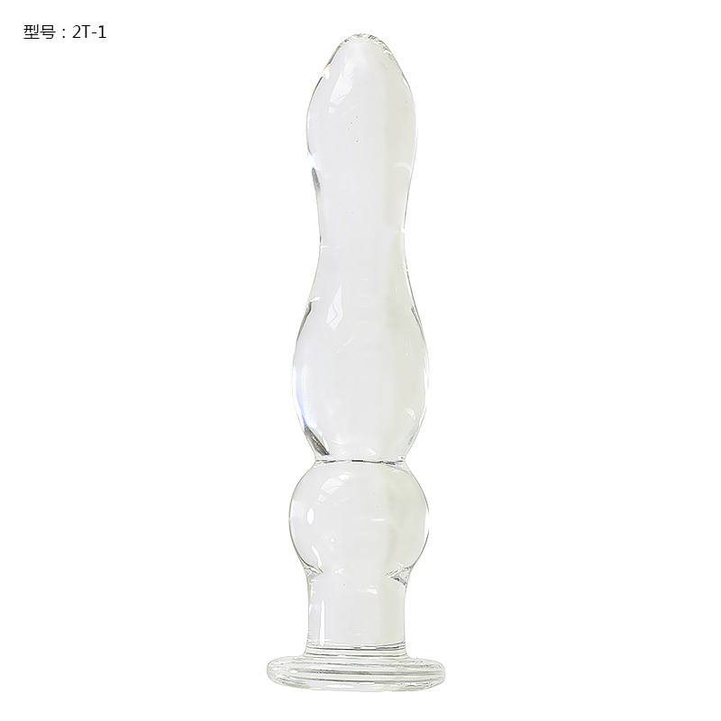 水晶玻璃阳具透明拉珠肛塞女用自玩成人玩具情趣用品后庭夫妻激情 2T-1