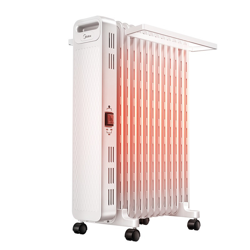 美的(Midea)电热油汀HYX22N 三档调节2200W大功率 烘衣加湿家用取暖器电暖器电暖气片 13片加热片烘衣加湿高清大图