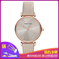 新款时尚正品海外购阿玛尼Armani皮质表带经典时尚休闲防水石英女士腕表 AR1681时尚精品腕表运动防水正品手表