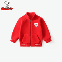 史努比SNOOPY童装儿童绒外套春秋新款女童长袖开衫衣服女生外穿绒上衣