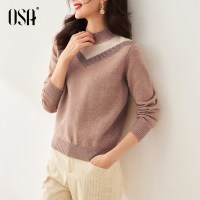 OSA欧莎半高领针织打底衫内搭上衣女秋冬2021年新款慵懒外穿毛衣