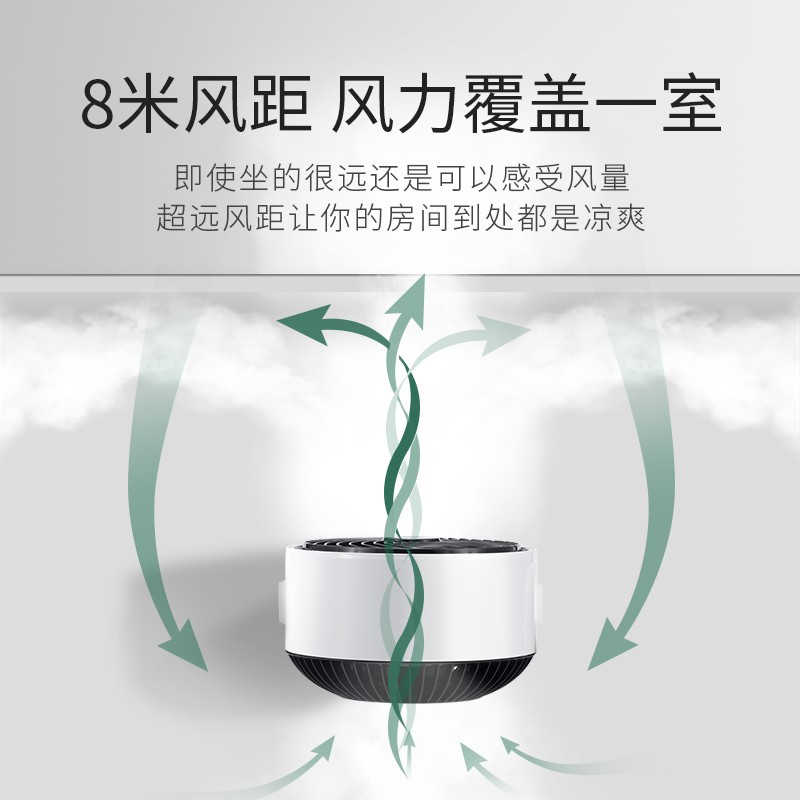 西点(SEEDEN)电风扇台扇智能空气循环扇家用静音循环风扇台式风扇涡轮对流扇遥控定时KF-5071 智能静音循环扇