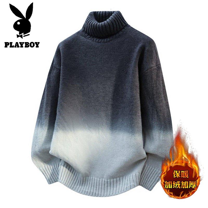 花花公子新款高品质【新款】2025冬可翻高领领针织毛衣男_168高清大图