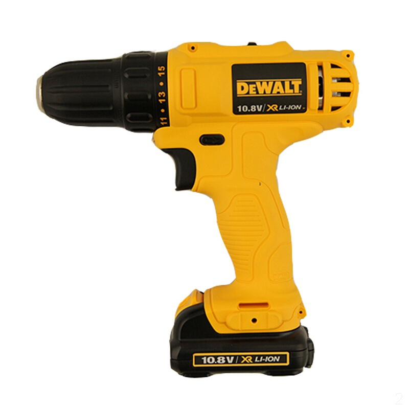 得伟(DEWALT)订制10.8V 经济型锂电充电式电钻起子 2x1.3Ah电池套装 电钻工具箱 DCD700CK2
