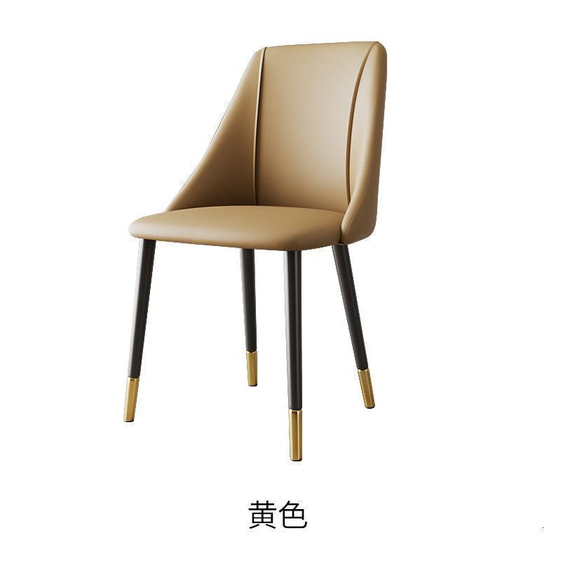 北欧轻奢餐椅家用后现代简约餐桌椅子书房书桌凳子化妆靠背椅_800 黄色