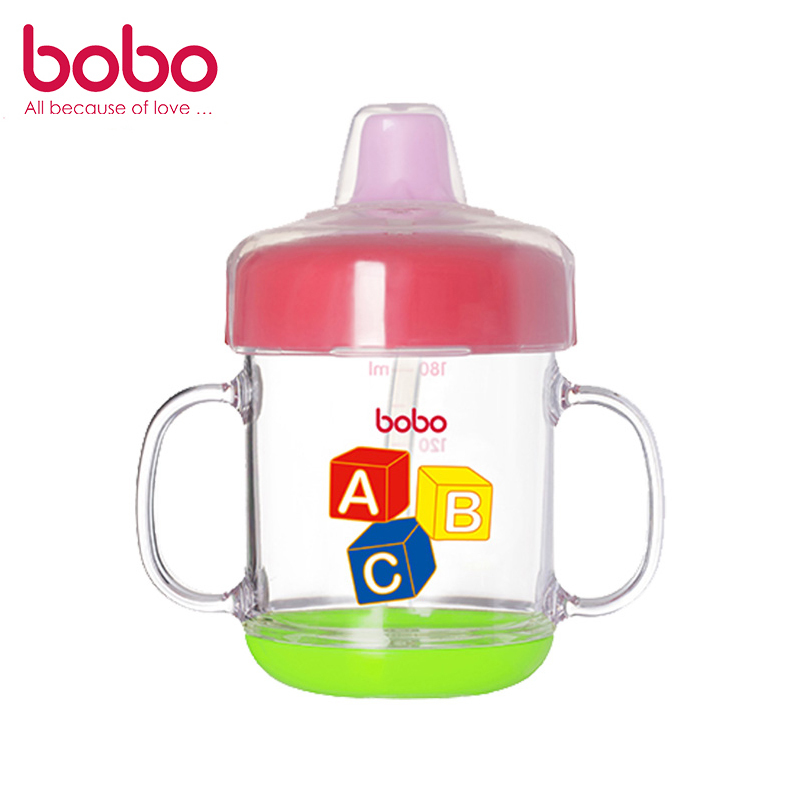 乐儿宝(bobo)安全软嘴杯PP学饮杯水杯水壶 180ML红色 适用年龄6个月以上