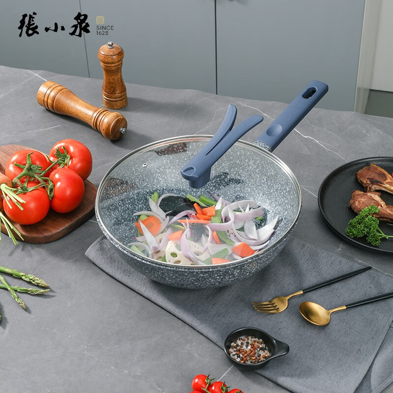 张小泉 C31810100 花岗岩不粘炒锅 烹饪锅具 32cm高清大图