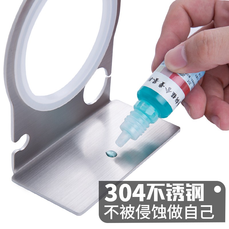 电吹风机不锈钢架子免打孔壁挂架卫生间家用放吹风筒的浴室置物架 三维工匠 吹风机架+2个剃须刀架(可省13元)高清大图