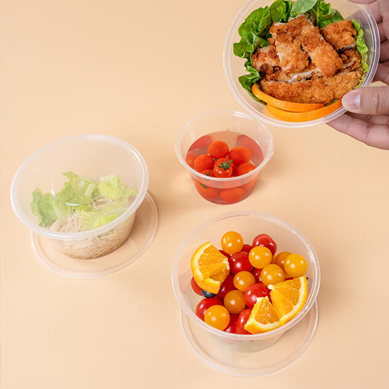 百晟长恒 BSCH-64 一次性带盖透明圆形餐盒 450ml 250个/箱 (计价单位:箱)透明高清大图