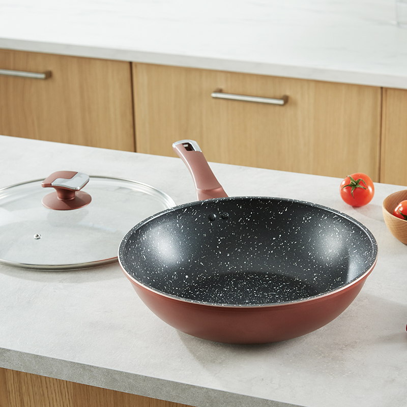 BRK Germany德国BRK希尔登不粘锅二件套锅 炒锅30cm&汤锅22cm 麦饭石色不粘锅锅具 燃气灶电磁炉通用