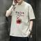 青少年短袖t恤男宽松百搭夏装半袖上衣ins港风衣服潮牌五分袖T恤莎丞