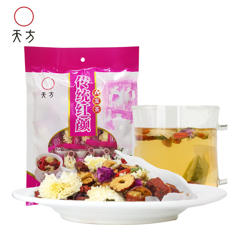 [中华特色]池州馆 天方传统红颜八宝茶300g/袋 花草茶 含菊花八种原料 小袋装安徽天方茶叶 华东