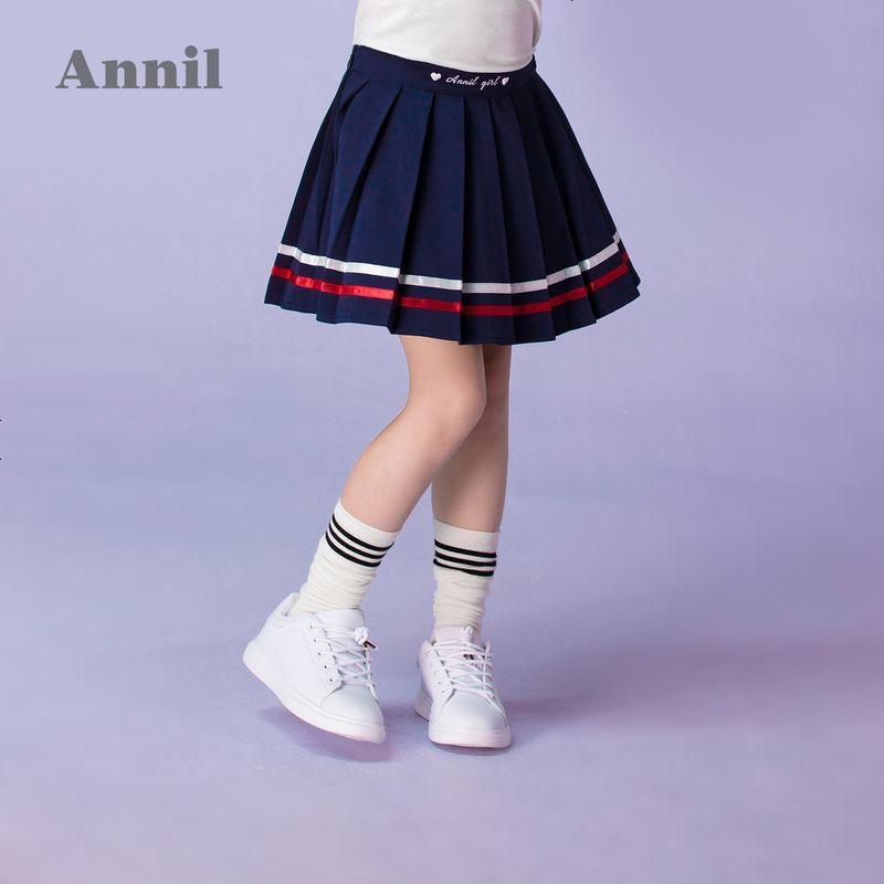 安奈儿童装女童半身裙夏季新款中大童百褶裙迷你短裙学院风裙子潮