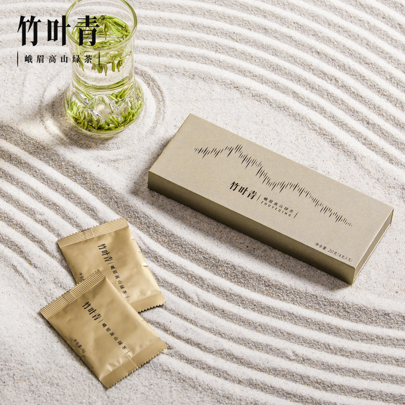 [春茶上市]竹叶青茶叶2021新茶峨眉高山绿茶特级(论道)盒装20g