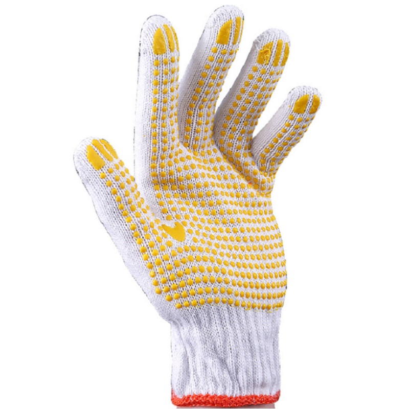 誉丰YL-5014白纱黄胶点胶线手套 双 1双装