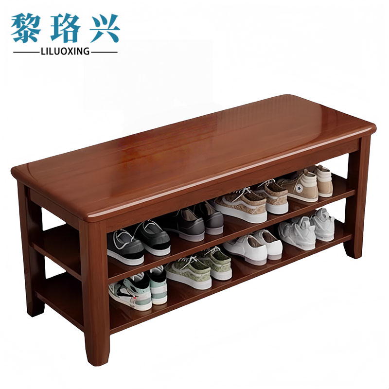 黎珞兴换鞋凳两层胡桃色60cm个
