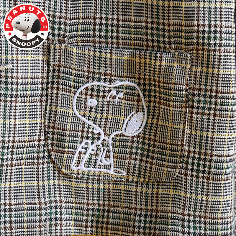 史努比(SNOOPY)儿童格子西装套装男童西服春秋季新款韩版休闲儿童西装西服两件套AE087-HCB309